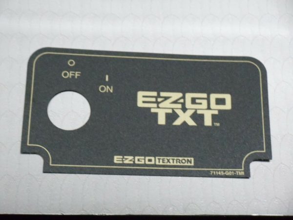 Ezgo Golf Cart Dash Decal Self Sticking Back Key21