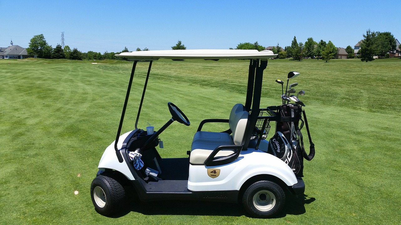 Golf cart on a course