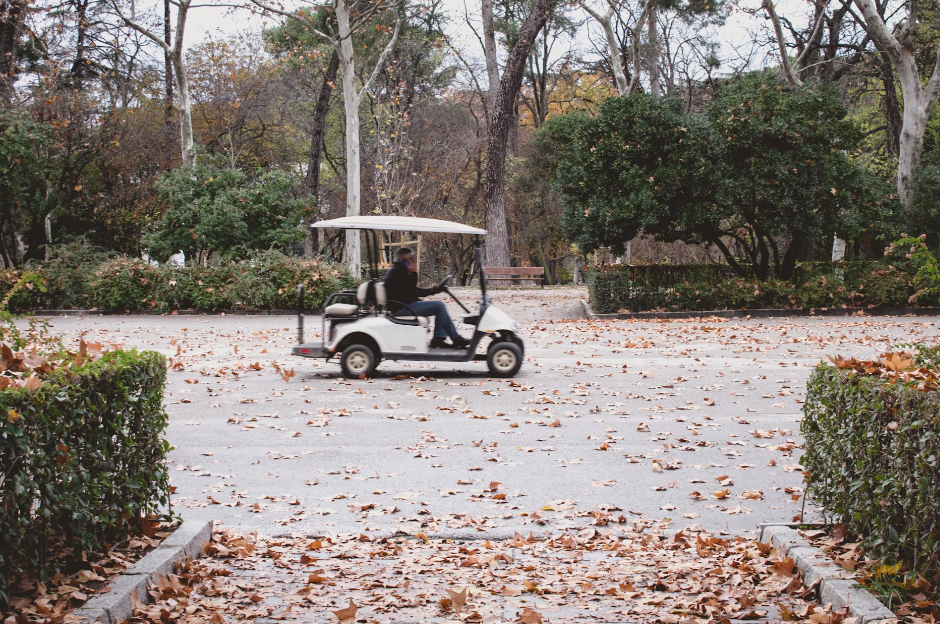 White golf cart for sale.